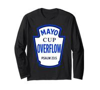 Mayo Cup Overflow Salmo 23:5 Condimentos de Juego de Palabras de Comida Cristiana Manga Larga