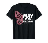 Mayo es mi cumpleaños Sí, todo el mes Butterfly Bday Camiseta