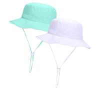 Mayoii 2 PCS Baby Sun Hat, UPF 50+ Kids Bucket Hat for Toddler Boys & Girls, Adjustable & Foldable, Breathable, Lightweight