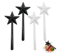 MAYOKIAAR 4 unidades Magic Wand Salt & Pepper Shakers, Salt Pepper Shaker Home Kitchen Star Wand ABS Refillable Seasoning Reusable, a prueba de fuego, diseño en forma de estrella, añade diversión