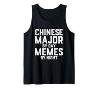 Mayor Chino por día Memes por la Noche Estudiante de sinología de China Camiseta sin Mangas