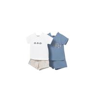 Mayoral Conjunto Bebe Niño - Set Primera Puesta 4 piezas - Set Recién Nacido - conjunto Manga corta Bebe Niño - Camiseta y pantalón corto para bebes de 3 meses a 18 meses (Marea, 12 meses)