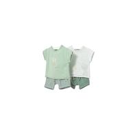 Mayoral Conjunto Bebe Niño - Set Primera Puesta 4 piezas - Set Recién Nacido - conjunto Manga corta Bebe Niño - Camiseta y pantalón corto para bebes de 3 meses a 18 meses (Alga, 18 meses)