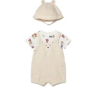 Mayoral Conjunto de bebé 0-1 mes 55 cm con peto sintético beige con osito y gorro a juego