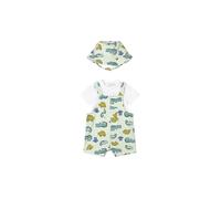 MAYORAL Conjunto de bebé de 3 piezas: camiseta, peto y gorro verde | 62