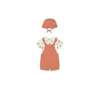 MAYORAL Conjunto de bebé de 3 piezas con peto, camiseta y gorro naranja | 74
