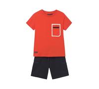 Chandal Niño Verano - Conjunto Deportivo Niño - Algodón - Conjunto Verano Niño - Sport - Camiseta manga corta y Pantalon corto para niño- Para niños de 8 años a 16 años (Tangerine, 16 años)