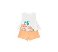 Mayoral Conjunto Niña Verano - Camiseta Blanca Sin Mangas con Estampado y Short - Ropa Infantil Cómoda y Fresca -Algodón (Calabaza, 6 años)