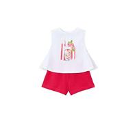 Mayoral Conjunto Niña Verano - Camiseta Blanca Sin Mangas con Estampado y Short - Ropa Infantil Cómoda y Fresca -Algodón (Persimon, 5 años)