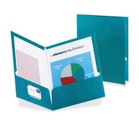 Mayorista case of 10 - Esselte metálico dos bolsillo folders-metallic carpeta, 2 PKT, 150 Sht Cap, 8 - 1/2 "x11, color azul