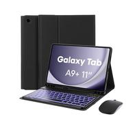 MAYPHY Funda con teclado retroiluminado con mouse para Samsung Galaxy Tab A11 Plus, Tab A9 Plus 5G de 11 pulgadas, funda de teclado desmontable de 7 colores para Samsung Galaxy Tab A11+ A9+, con