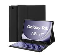 MAYPHY Funda con teclado retroiluminado para Samsung Galaxy Tab A11 Plus 2025, Tab A9 Plus 5G de 11 pulgadas 2023, funda de teclado desmontable de 7 colores para Samsung Galaxy Tab A11+ A9+, con
