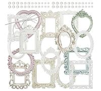 Mayplous 4 Paquetes de Marco de Papel Vintage, Marco de Fotos de cartón, Marco de Fotos Retro, Marco de Espejo de Papel Decorativo con patrón en Relieve para Diario Artesanal (Comfort)