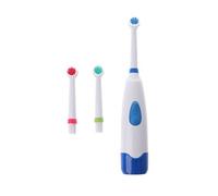 MAYREAY Cepillo de dientes para niños, Cepillo de dientes eléctrico giratorio impermeable con cabeza de cepillo 3 - azul