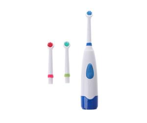 MAYREAY Cepillo de dientes para niños, Cepillo de dientes eléctrico giratorio impermeable con cabeza de cepillo 3 - azul