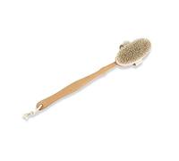 MAYREAY Cepillo de masaje, cepillo de ducha de cerdas naturales con mango de madera larga exfoliante masaje corporal herramienta de limpieza