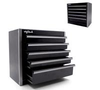 MayRecords Caja de herramientas portátil de metal con 5 cajones, pequeña caja de herramientas multiusos con compartimentos, mini caja de herramientas organizadora para almacenamiento de herramientas y