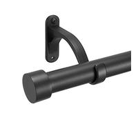 Mayrhyme Barra de cortina de 1 pulgada de diámetro de 16 a 28 pulgadas, juego de barras ajustables con soportes y remates de aluminio de alta calidad, barras de cortina individuales resistentes para