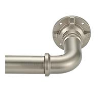 Mayrhyme Varillas de cortina para ventanas de 28 a 48 pulgadas, diseño industrial envolvente, barra de cortina ajustable de níquel de 1 pulgada, barra divisora de la ventana para interior/exterior