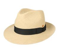 Mayser Sombrero Bogart Albenga Panamá Hombre - Made in The EU de Verano Paja Sol con Banda Grosgrain, Grosgrain Primavera/Verano - 60 cm Natural