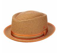 Mayser Andy Sombrero Pork pie Paja ala Corta Banda Multicolor Hecho en UE Hombre Primavera Verano