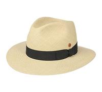 Mayser Sombrero Panamá Menton Mujer/Hombre - Made in The EU protección UV de Sol con Banda Grosgrain Verano Primavera/Verano - 55 cm Natural