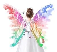 maysida 2025 Alas de Hadas Eléctricas con Luces Led y Alas de Mariposa para niñas y Mujeres, Mariposa Móviles y Musicales, Disfraz de Hadas, Cosplay, Regalo para Halloween, Cumpleaños o Carnaval