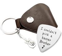 MaySunset Púa de guitarra de acero inoxidable con texto en inglés "I Couldn't Pick A Better Brother", regalo para amigos, hermanos, músicos, guitarristas, cumpleaños, Navidad