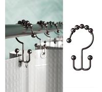 Maytex Mills - Anillo de Ducha de Metal de Doble Deslizamiento, Bronce aceitado, 12 Unidades, Color: Bronce aceitado, Modelo: 99024, Tienda de Herramientas y ferretería