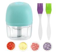 MAYTHANK Mini Picadora Eléctrica de Alimentos Sin Cable Recargable, Pequeña Robot de Cocina, Portátil Picadora Trituradora de Ajo verduras carne,Blanco
