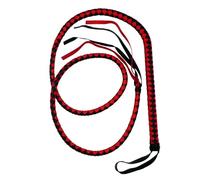 Mayting Látigo de Toro de Piel Sintética, Látigo de Gato para Mujer, Látigo de Vaquero Occidental para Halloween, Accesorio de Cosplay para Indiana (Negro + Rojo)