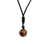 Mayting Tiger Eye Pendant Necklace Round Gemstone Colgante Regalo para Hombres y Mujeres Collar