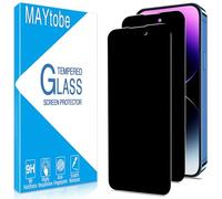 MAYtobe 2 Unidades Protector de Pantalla Privacidad para iPhone 14 Pro, Cristal Vidrio Templado Anti Espía, Antiarañazos, Sin Burbujas, Dureza 9H, Ultra Resistente