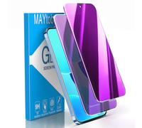 MAYtobe Paquete de 2 protectores de pantalla de privacidad para Google Pixel 8 Pro, vidrio templado, antiespía, colorido, morado, antiarañazos, sin burbujas