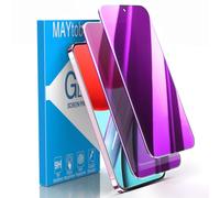 MAYtobe Paquete de 2 protectores de pantalla de privacidad para Google Pixel 9 Pro, vidrio templado, antiespía, colorido, morado, antiarañazos, sin burbujas