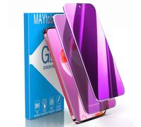 MAYtobe Paquete de 2 protectores de pantalla de privacidad para Google Pixel 9A, vidrio templado, antiespía, colorido, morado, antiarañazos, sin burbujas