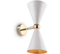 Maytoni Aplique de pared 2 luces moderno dorado con tulipas blancas
