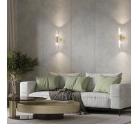 Maytoni aplique de pared Antic, 2 luces, dorado/ámbar, cristal True