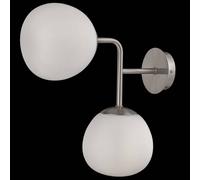 Maytoni aplique de pared Erich, color níquel, vidrio/metal, 2 luces