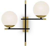 Maytoni Aplique de pared estilo moderno con estructura de metal negro y dorado