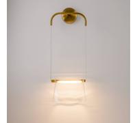 Maytoni Aplique de pared LED Cabaret, latón/transparente, metal/vidrio EC:EPREL:2097086