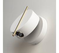 Maytoni aplique de pared LED Nuance, blanco / dorado, Ø 10 cm EC:EPREL:1765274