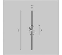 Maytoni Aplique de pared LED RENAISSANCE, negro/negro, altura 63 cm, 2 luces. EC:EPREL:1710538