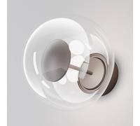 Maytoni Aplique LED para exterior Velora, marrón/transparente, Ø 20 cm, cristal, IP54