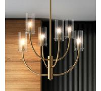 Maytoni Arco lámpara colgante 6 pantallas vidrio