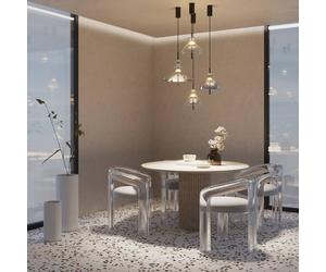 Maytoni Bangkok, forma de tambor, transparente, Ø 25 cm, vidrio True