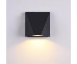 Maytoni Beekman aplique LED exterior 3.000 K negro