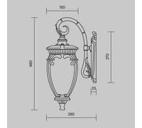 Maytoni Fleur aplique de exterior, bronce