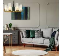 Maytoni Fortano de araña 8 luces pantallas vidrio