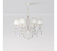 Maytoni Grace lámpara de araña, blanca, 6 luces, organza, E14 True